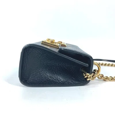 Pre-owned Gucci Black Gold Leather Pochette Shoulder Bag () In Multi