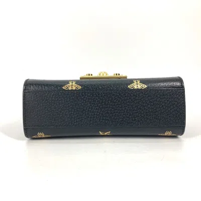 Pre-owned Gucci Black Gold Leather Pochette Shoulder Bag () In Multi