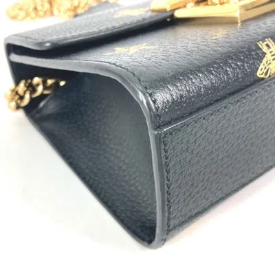 Pre-owned Gucci Black Gold Leather Pochette Shoulder Bag () In Multi