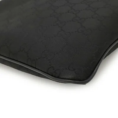 Pre-owned Gucci Black Gray Nylon Leather Shoulder Bag () In Multi