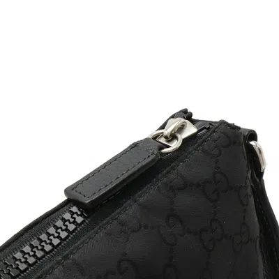 Pre-owned Gucci Black Gray Nylon Leather Shoulder Bag () In Multi