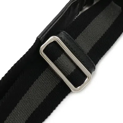 Pre-owned Gucci Black Gray Nylon Leather Shoulder Bag () In Multi