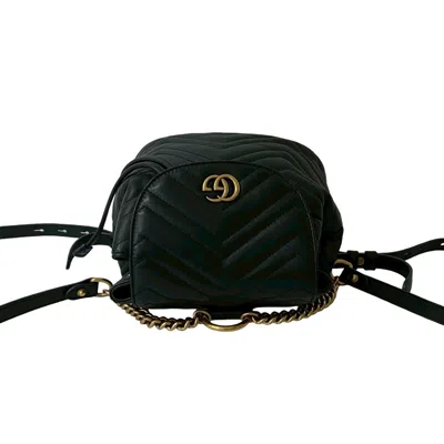 Pre-owned Gucci Black Leather Backpack ()