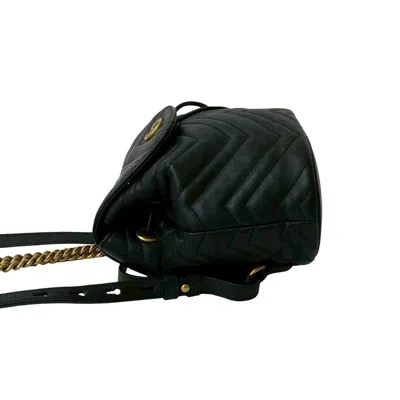 Pre-owned Gucci Black Leather Backpack ()