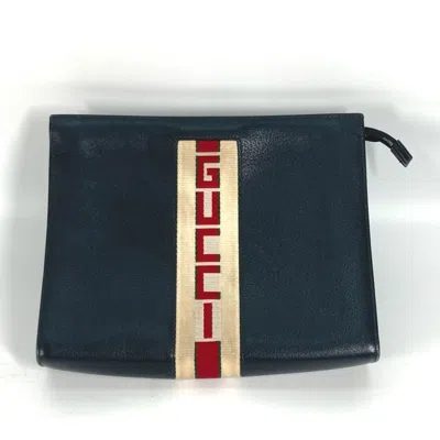 Pre-owned Gucci Black Leather Clutch Bag Pouch ()