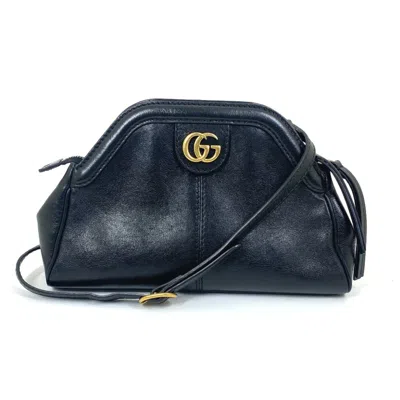 Pre-owned Gucci Black Leather Clutch Bag Shoulder Bag ()