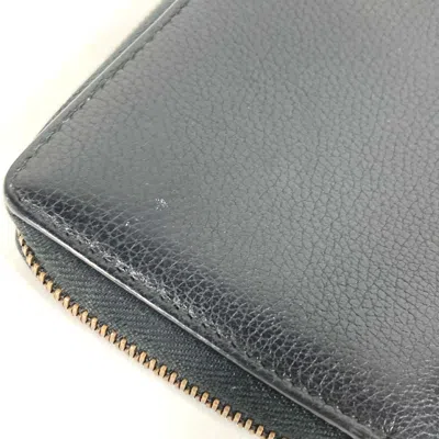 Pre-owned Gucci Black Leather Long Wallet (bi-fold) ()