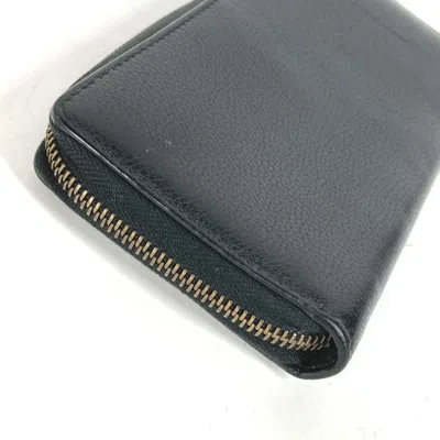 Pre-owned Gucci Black Leather Long Wallet (bi-fold) ()