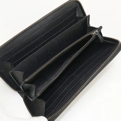 Pre-owned Gucci Black Leather Long Wallet (bi-fold) ()