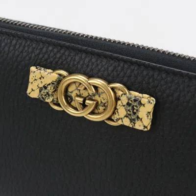 Pre-owned Gucci Black Leather Long Wallet (bi-fold) ()