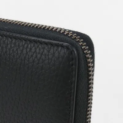 Pre-owned Gucci Black Leather Long Wallet (bi-fold) ()