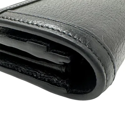 Pre-owned Gucci Black Leather Long Wallet (bi-fold) ()