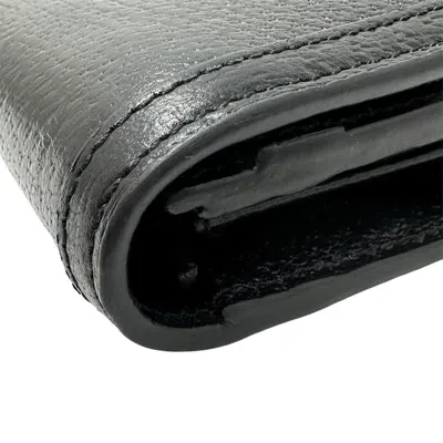 Pre-owned Gucci Black Leather Long Wallet (bi-fold) ()
