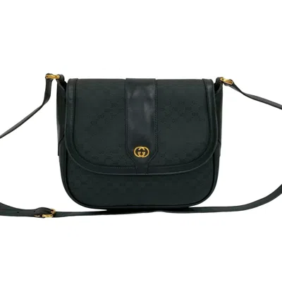 Pre-owned Gucci Black Leather Pvc Pochette Shoulder Bag ()