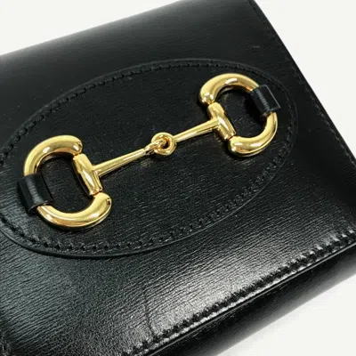 Pre-owned Gucci Black Leather Wallet (bi-fold) ()