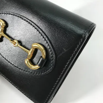 Pre-owned Gucci Black Leather Wallet (bi-fold) ()
