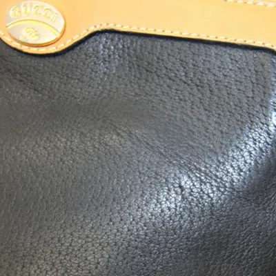 Pre-owned Gucci Black Light Brown Leather Pochette Shoulder Bag ()