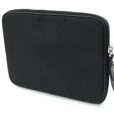 Pre-owned Gucci Black Nylon Canvas Leather Clutch Bag ()