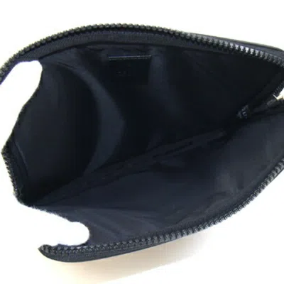Pre-owned Gucci Black Nylon Canvas Leather Clutch Bag ()