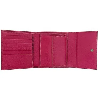 Pre-owned Gucci Black Pink Pvc Leather Wallet (tri-fold) () In Multi