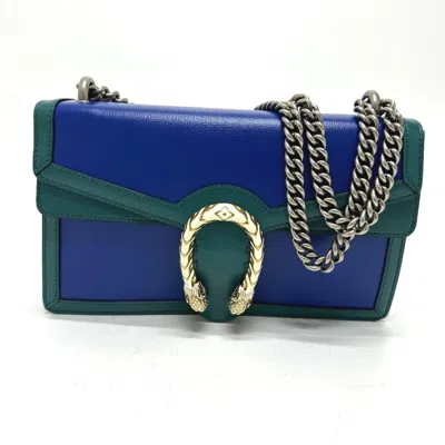 Pre-owned Gucci Blue Green Leather Shoulder Bag () In Multi