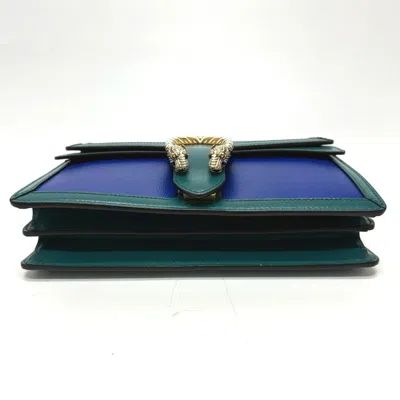 Pre-owned Gucci Blue Green Leather Shoulder Bag () In Multi