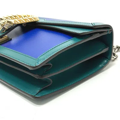 Pre-owned Gucci Blue Green Leather Shoulder Bag () In Multi