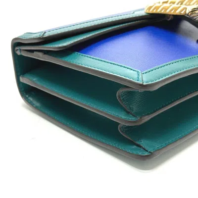 Pre-owned Gucci Blue Green Leather Shoulder Bag () In Multi