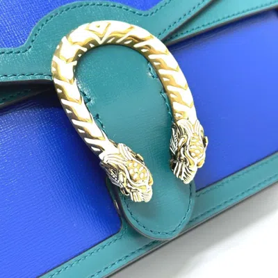 Pre-owned Gucci Blue Green Leather Shoulder Bag () In Multi