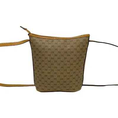 Pre-owned Gucci Brown Camel Leather Pvc Pochette Shoulder Bag ()