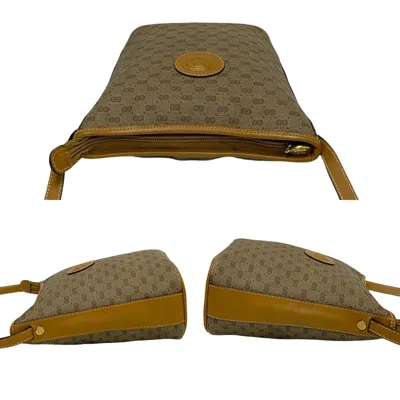 Pre-owned Gucci Brown Camel Leather Pvc Pochette Shoulder Bag ()