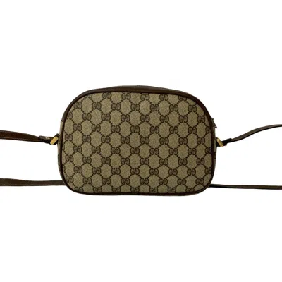 Pre-owned Gucci Brown Green Red Color Leather Pvc Pochette Shoulder Bag ()