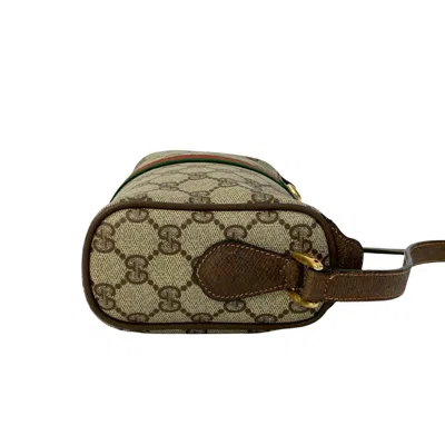 Pre-owned Gucci Brown Green Red Color Leather Pvc Pochette Shoulder Bag ()