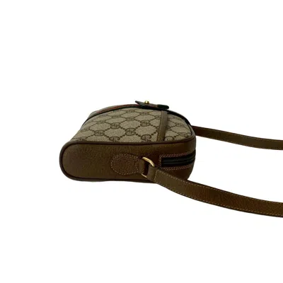 Pre-owned Gucci Brown Green Red Color Leather Pvc Pochette Shoulder Bag ()