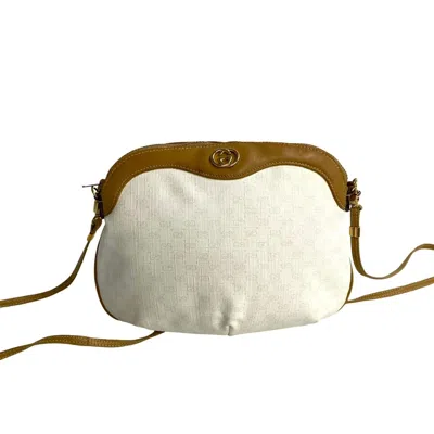 Pre-owned Gucci Brown Ivory Leather Pvc Pochette Shoulder Bag ()