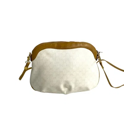 Pre-owned Gucci Brown Ivory Leather Pvc Pochette Shoulder Bag ()