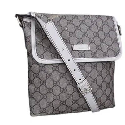 Pre-owned Gucci Brown Ivory Pvc Leather Shoulder Bag ()