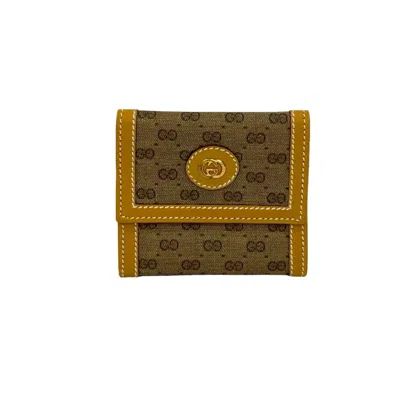 Pre-owned Gucci Brown Leather Pvc Coin Purse/coin Case ()