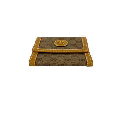 Pre-owned Gucci Brown Leather Pvc Coin Purse/coin Case ()