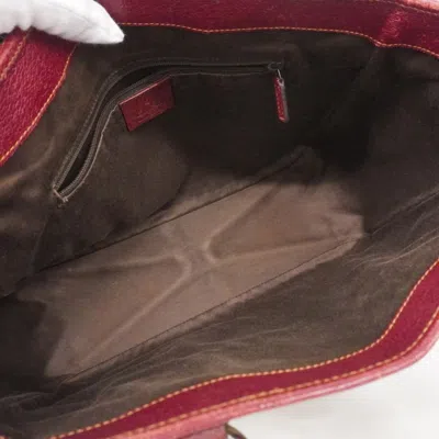 Pre-owned Gucci Brown Red Color Canvas Tote Bag () In Multi