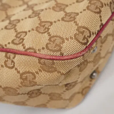 Pre-owned Gucci Brown Red Color Canvas Tote Bag () In Multi