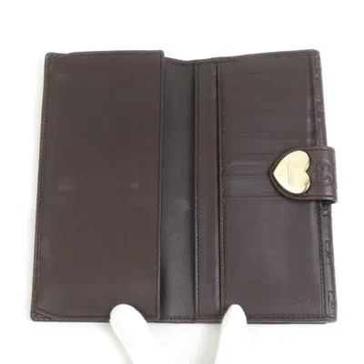 Pre-owned Gucci Dark Brown Leather Long Wallet (bi-fold) ()
