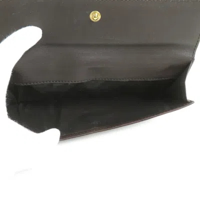 Pre-owned Gucci Dark Brown Leather Long Wallet (bi-fold) ()