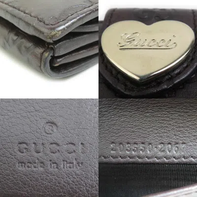 Pre-owned Gucci Dark Brown Leather Long Wallet (bi-fold) ()