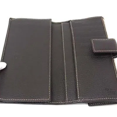 Pre-owned Gucci Gg Crystal Beige Brown Gg Crystal Long Wallet (bi-fold) () In Multi