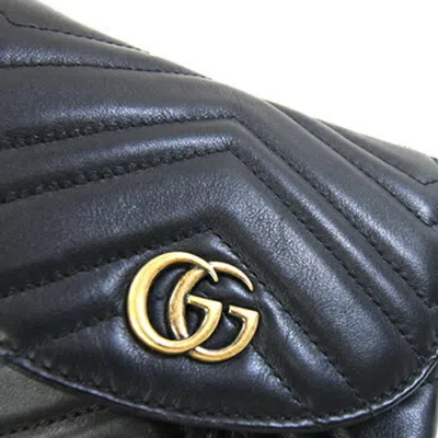 Pre-owned Gucci Gg Marmont Black Leather Backpack ()