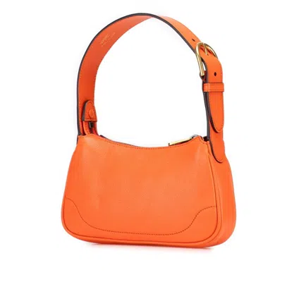 Pre-owned Gucci Gg Marmont Orange Leather Handbag Shoulder Bag ()