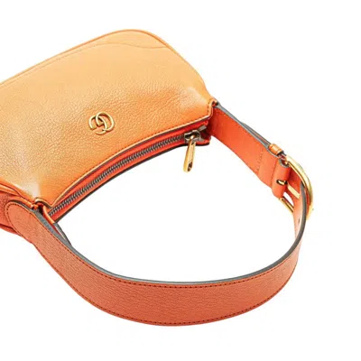 Pre-owned Gucci Gg Marmont Orange Leather Handbag Shoulder Bag ()