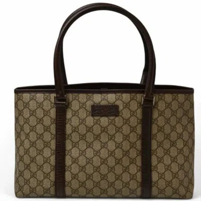 Pre-owned Gucci Gg Plus Beige Brown Gg Plus Tote Bag () In Multi