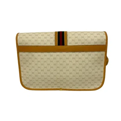 Pre-owned Gucci Green Red Color White Leather Pvc Pochette Shoulder Bag ()